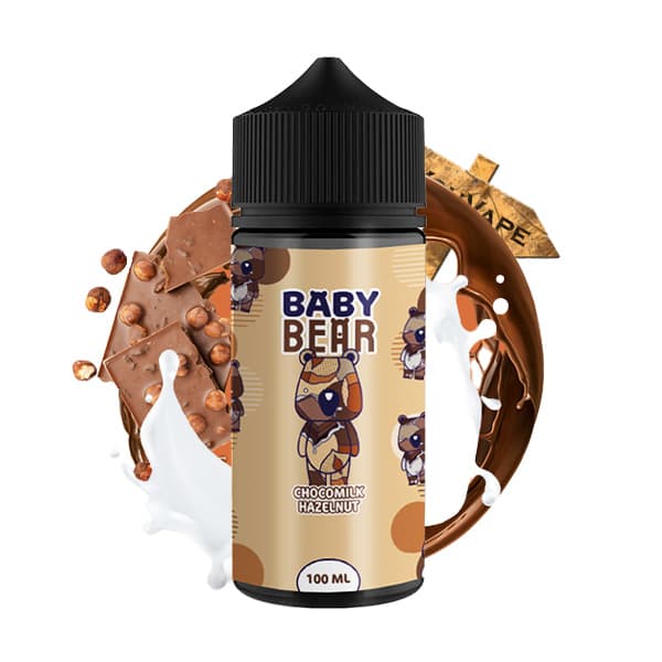 Le e liquide Chocomilk Hazelnut 100ml de Baby Bear est une pure gourmandise avec son lait chocolaté à la noisette.