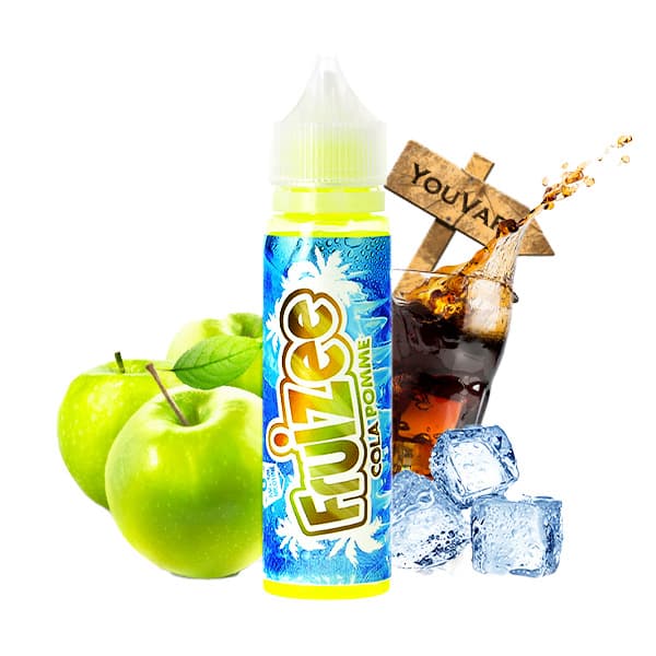 Le e liquide Cola Pomme 50ml de la gamme Fruizee par Eliquid France est une saveur soda cola avec des pommes juteuses extra frais.