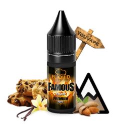 Le e liquide Famous 10ml de Eliquid France est un mélange de tabac blond, vanille et cookie avec des fruits à coques.