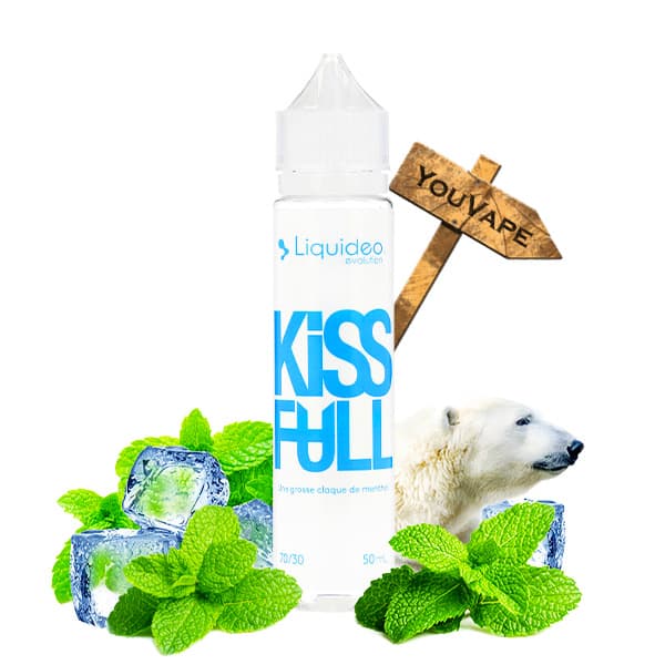 Le Kiss Full Evolution de Liquideo est une saveur de triple menthe pour atteindre la décadence de la fraîcheur.