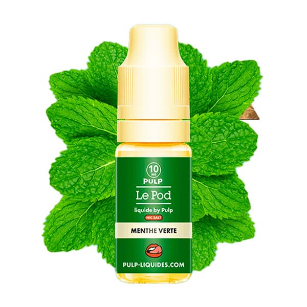 Le e-liquide Menthe Verte Le Pod Liquide by Pulp capture la fraîcheur du jardin avec une menthe sauvage, au parfum caractéristique et au goût vivifiant. Une saveur irrésistible pour une vape rafraîchissante, de Hollywood jusqu’à Paris.