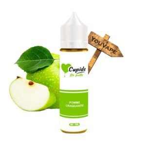 Le e liquide Pomme Craquante 50ml de Cupide vous emmène dans son verger pour déguster une pomme verte croquante et sucrée.