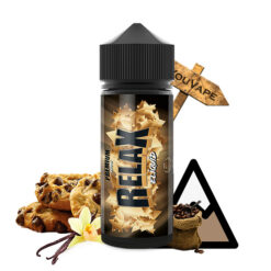 Le e liquide Relax 100ml de Eliquid France est un mélange de tabac blond, vanille et cookie avec une touche de café finement assemblée.