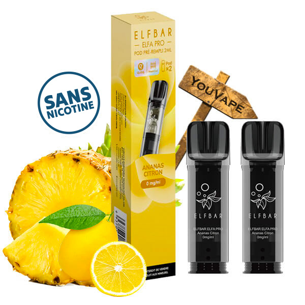 Les Cartouches Puff Elfa Pro 0mg de Elfbar vous permettent de profiter de nombreuses saveurs sans nicotine.