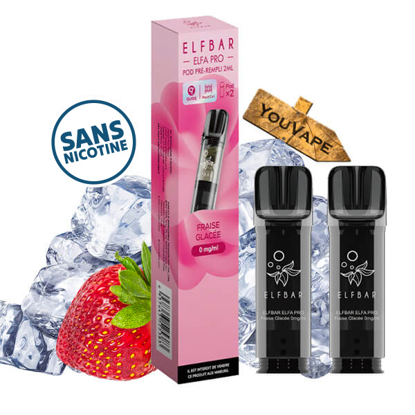 Les Cartouches Puff Elfa Pro 0mg de Elfbar vous permettent de profiter de nombreuses saveurs sans nicotine.