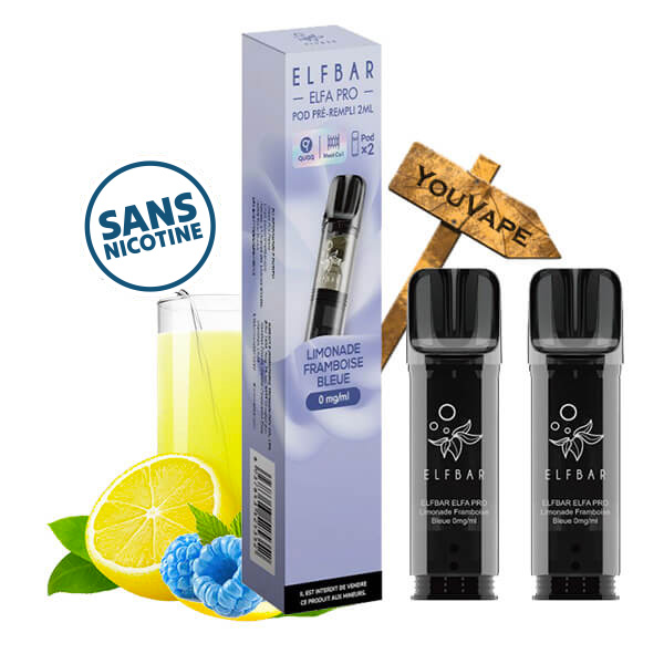 Les Cartouches Puff Elfa Pro 0mg de Elfbar vous permettent de profiter de nombreuses saveurs sans nicotine.