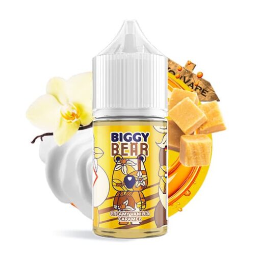 L'arôme concentré Creamy Vanilla Caramel 30ml de la marque Biggy Bear est une recette pour les gourmands avec sa crème vanillée recouverte de caramel fondu.