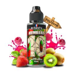 Découvrez Numbers 10 - 100 ml Etasty, un e-liquide fruité mêlant fraise, kiwi et coulis de framboise pour une vape intense et équilibrée. Ratio PG/VG 40/60, vapeur généreuse et saveurs exquises. 🇫🇷 Fabrication française